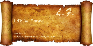 Lám Fanni névjegykártya